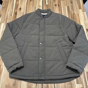 Abercrombie Fitch Everyday Lightweight Puffer Mens M Brown Lined Snap Button